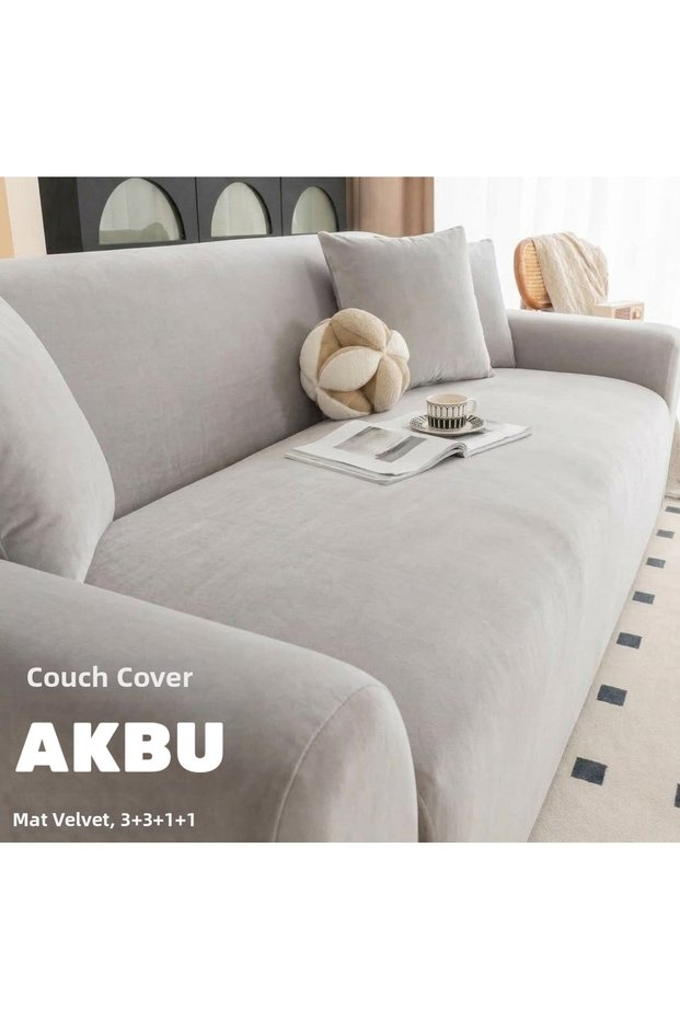 Matte velvet sofa cover | sleeper sofa cover | elastic armchair cover | armchair cover 3311