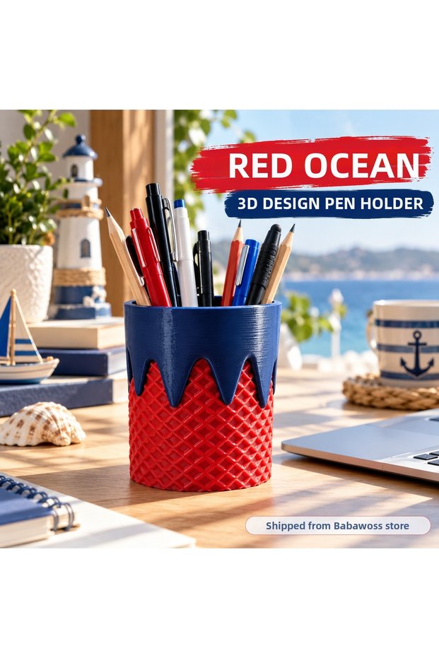 3D Printed Ice Cream Cone Pen Holder |   Desktop Pen Holder |   Decorative Pen Holder |   Children's Room Pen Organizer