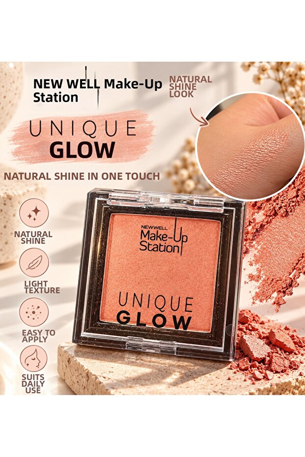 Newwell Make-Up Station Unique Glow Shimmer Highlighter – Natural-Looking Radiant Finish