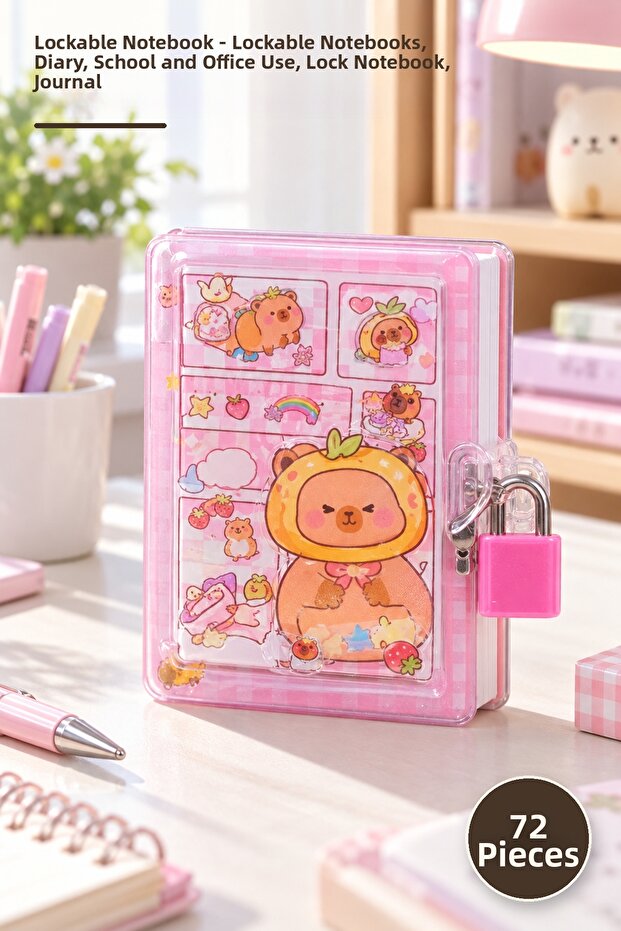 72 Pieces of Lockable Notebooks - Lockable Notepad, Notepad and Journal, for School and Office, Lock Notebook, Journal