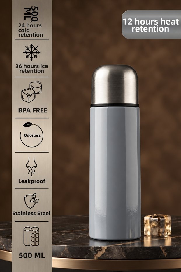 500 ml Mama Okul Coffee Tea Stainless Steel Thermos - 12 Hours Hot - 24 Hours Cold