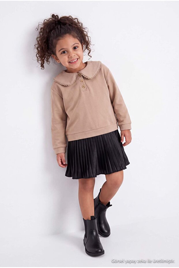 Stone Girl Child Baby Collar Knitted Dress Tkdaw27El00011