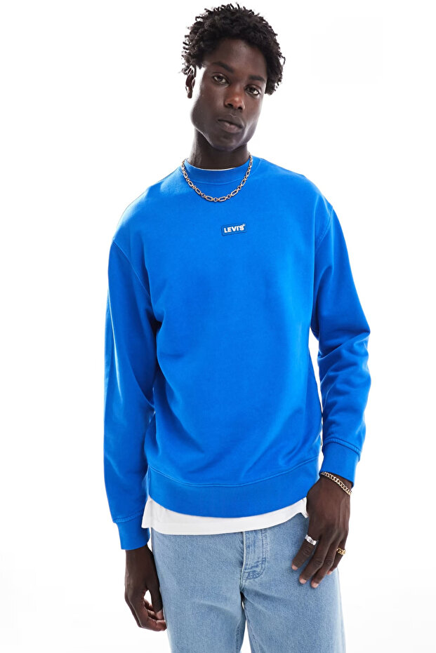 Relaxed Fit Logo Men's Blue Sweatshirt A4230-0021