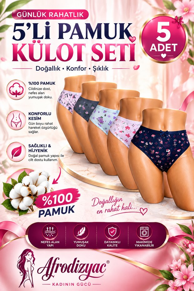 5-Piece Patterned Cotton Daily Briefs (Extra Flexible and Soft)