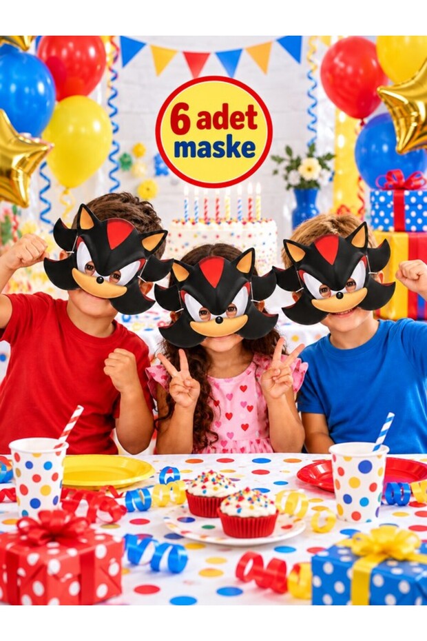 Shadow Sonic 6'lı Kağıt Maske