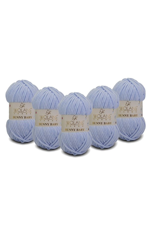 Bunny Baby Velvet Knitting Yarn 449 Cool Blue - Pack of 5