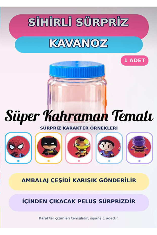 Magic Sealed Package Jar Toy Add Water Shake Plush Figure 1 Piece Superhero Themed