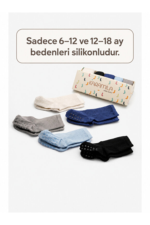 Natural Bamboo Baby Socks Seamless (Non-Slip Silicone Sole after 6 Months)