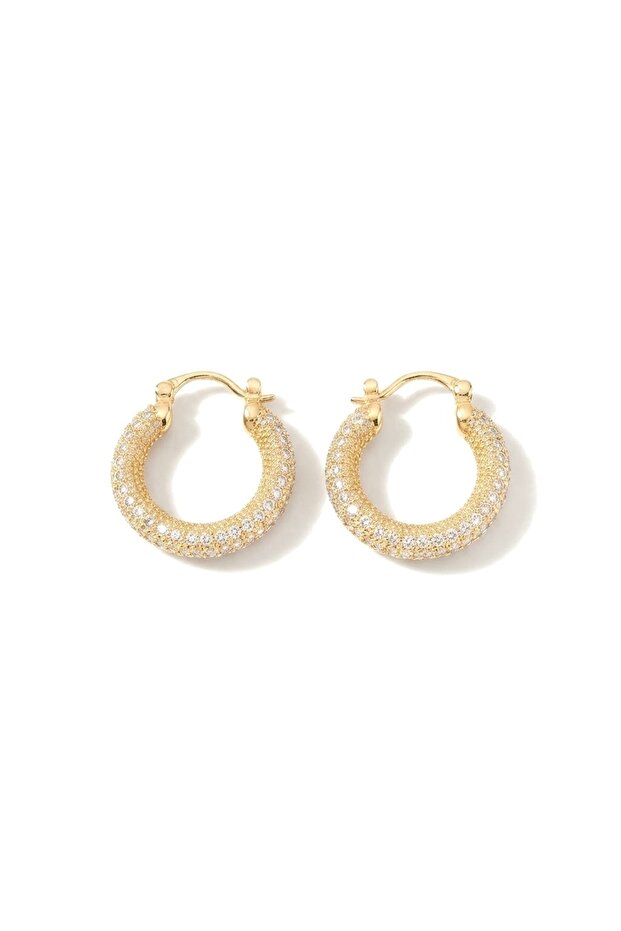 Special Series Zircon Stone Steel Hoop Earrings - Gift Boxed