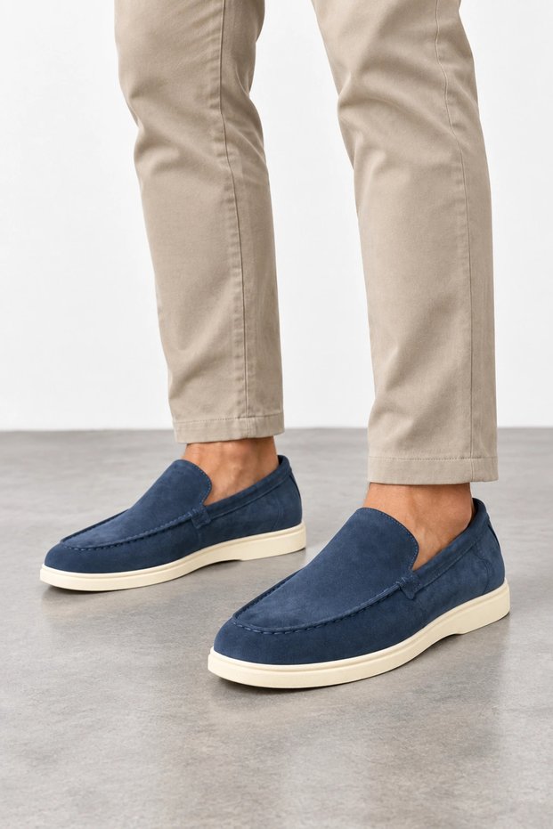 Kai Men's Suede Leather Loafer - Blue
