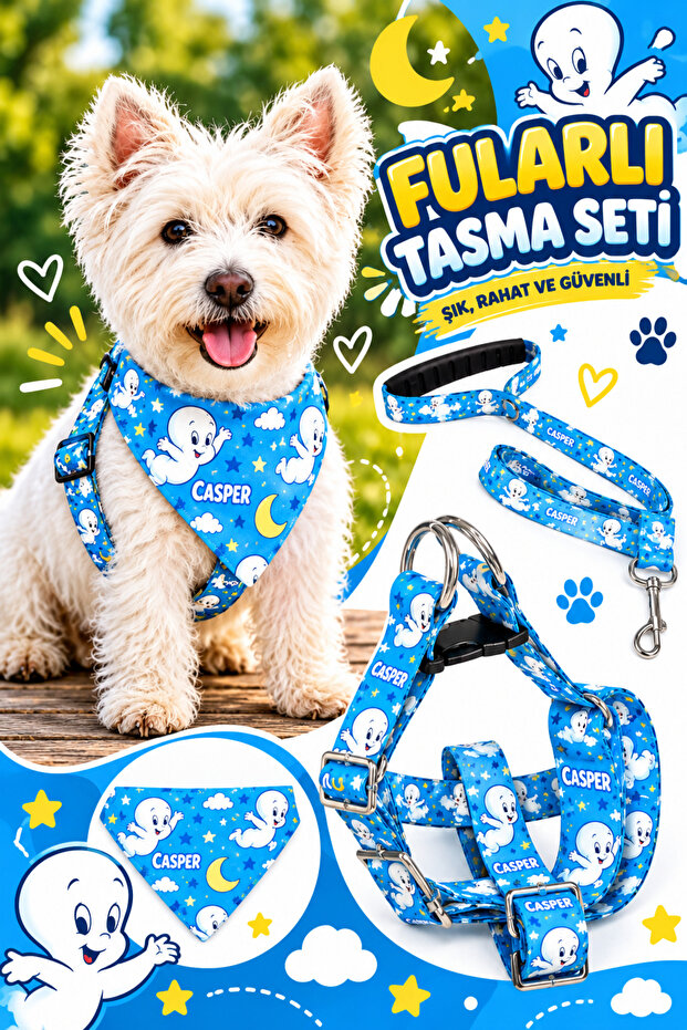 Adjustable Scarf, Chest Harness and Travel Strap Set of 3