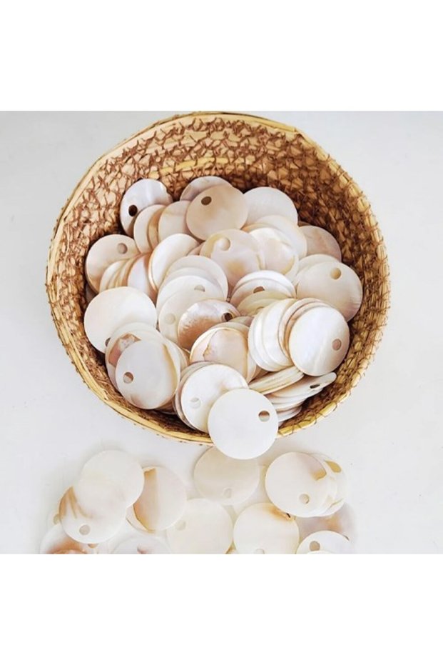 Round Side Drilled 20 mm Flake Beads Natural Stone (30 Pieces)