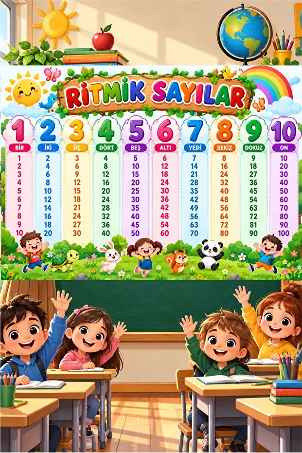 Rhythmic Counting Board Vinyl Print for Schools and Nurseries 1 Den