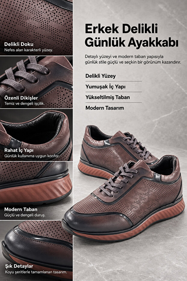Men's Genuine Leather Sneaker Casual Shoes