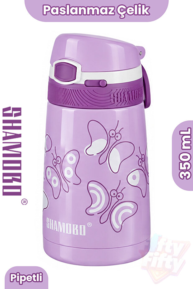 Children's 350 ml Stainless Steel Thermos with Straw Bpa Free 9 Colors