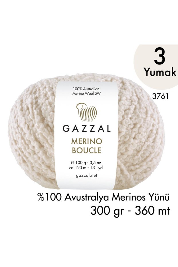 Merino Boucle 3761 - 3 Yumak 300 Gr