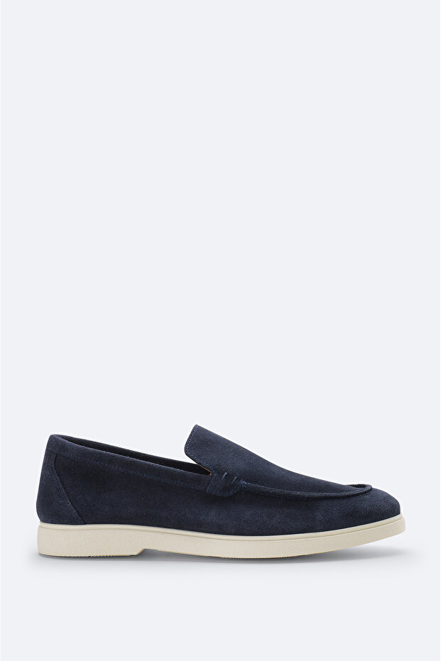 Men's Navy Blue 100% Suede Lightweight Loafer Shoes A51Y8003