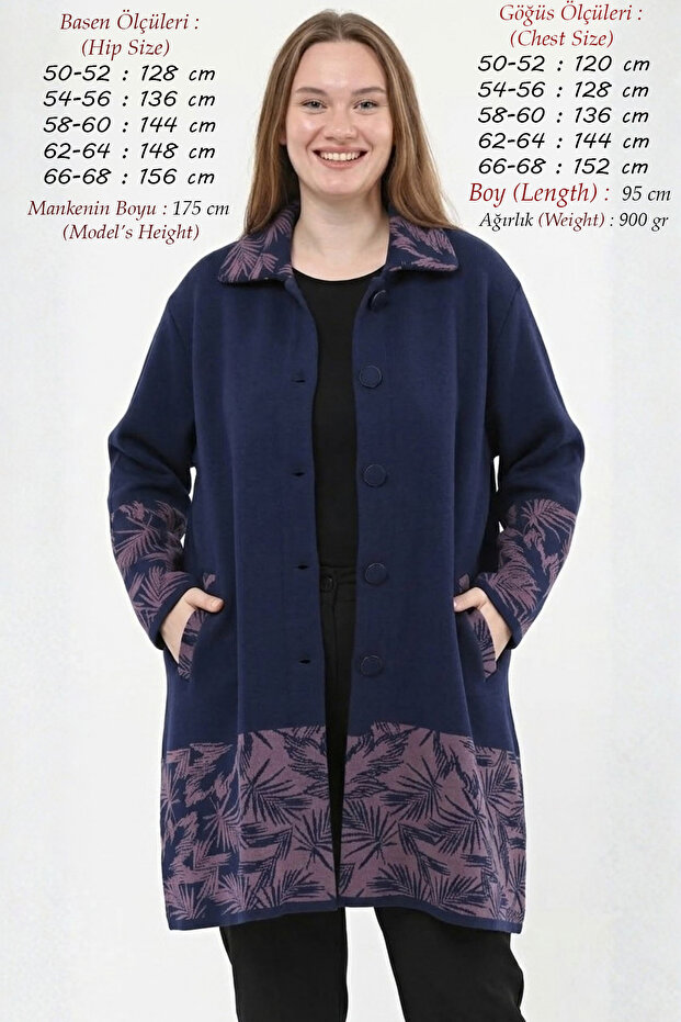 Knitwear Plus Size Women's Wool Warm Thick Steel Knit Winter Soft Mom Cardigan Anti-Pilling Winter Long Buttoned Oversized Cap