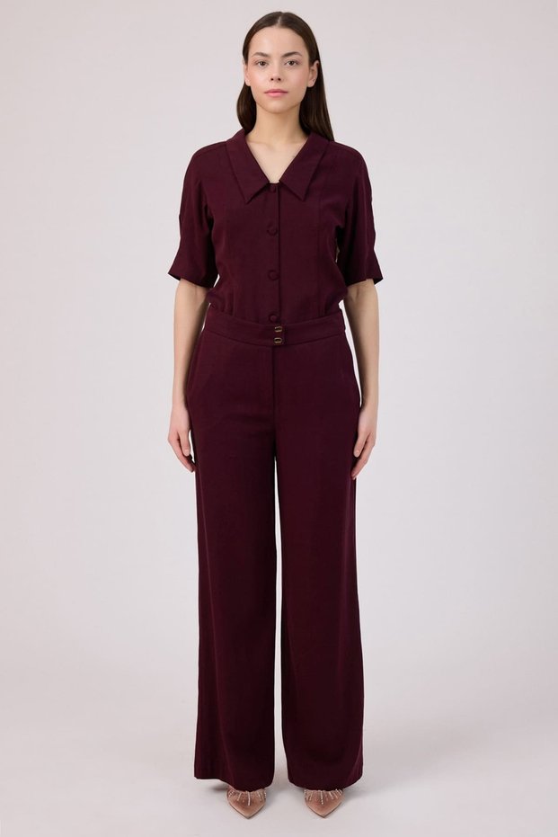Tencel düz paça pantolon