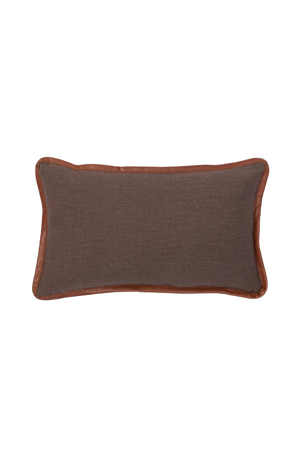 Leather Detailed Rectangular Pillow (30X50 cm)