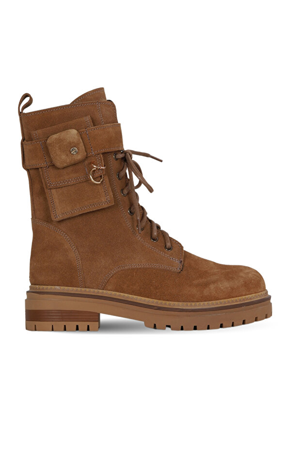 Tan Suede Women's Flat Boots 39Wb4692
