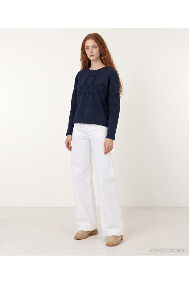 Regular Crew Neck Long Sleeve Sweatshirt