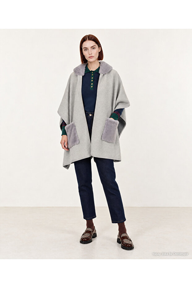 Wide Hooded Collar Vest