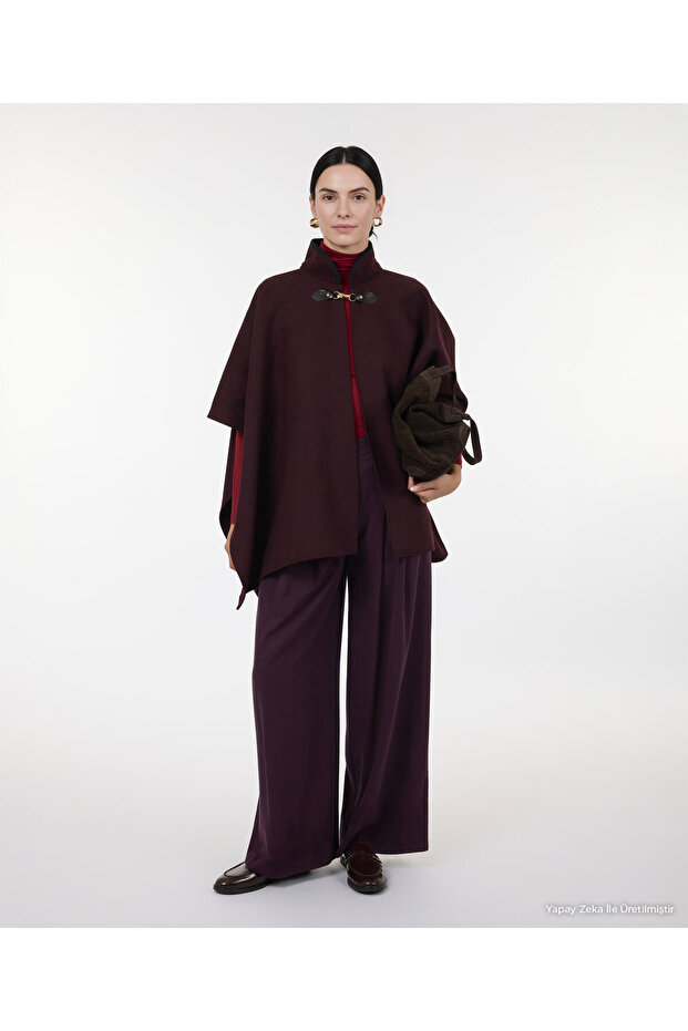 Buckle Detailed Poncho