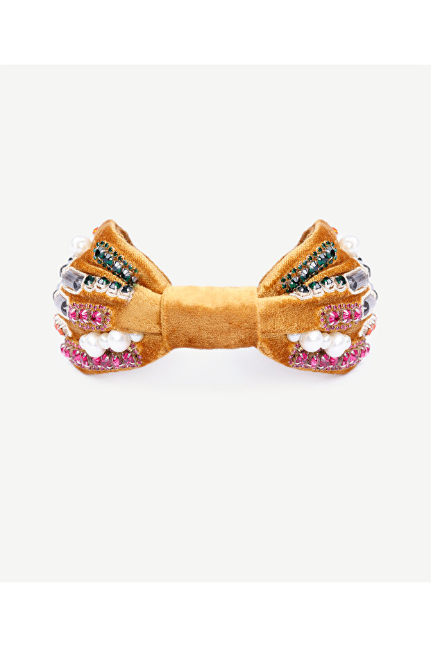 Velvet Crown with Acrylic Pearl Detail
