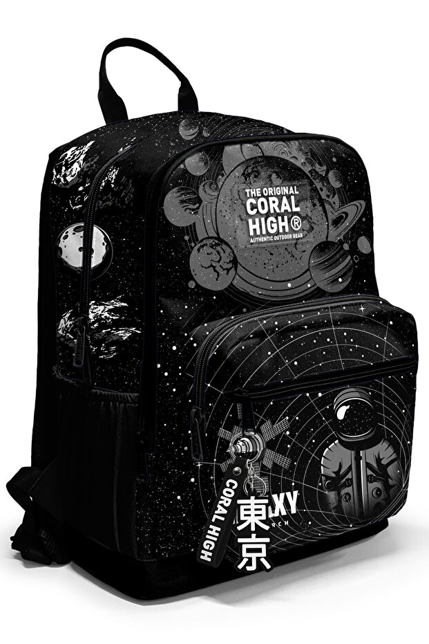 Black Galaxy Patterned School Backpack 23644