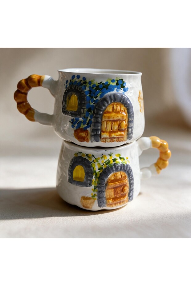 Relief Pattern 15 Different Models 2-Piece Mug, Hand-Crafted, 2D 360 Degree Patterned