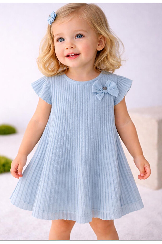 Girl's Tulle Pleated Dress Blue