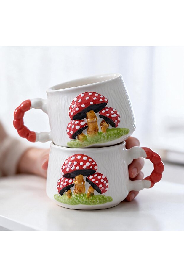 Relief Pattern 15 Different Models 2-Piece Mug, Hand-Crafted, 2D 360 Degree Patterned