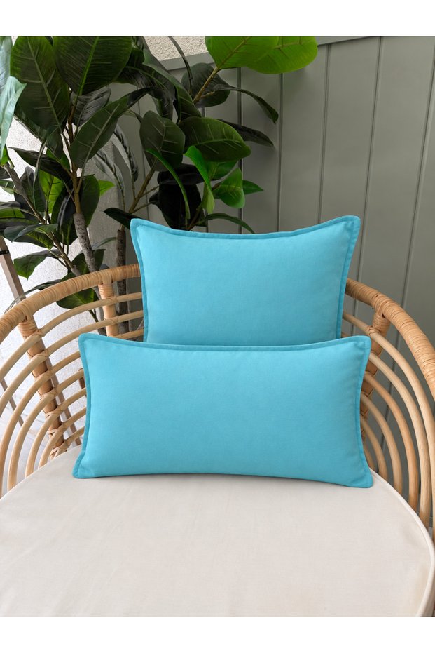 Pearl Velvet Textured Turquoise Blue Throw Pillow Cover