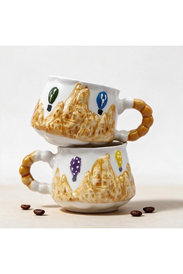 Relief Pattern 15 Different Models 2-Piece Mug, Hand-Crafted, 2D 360 Degree Patterned