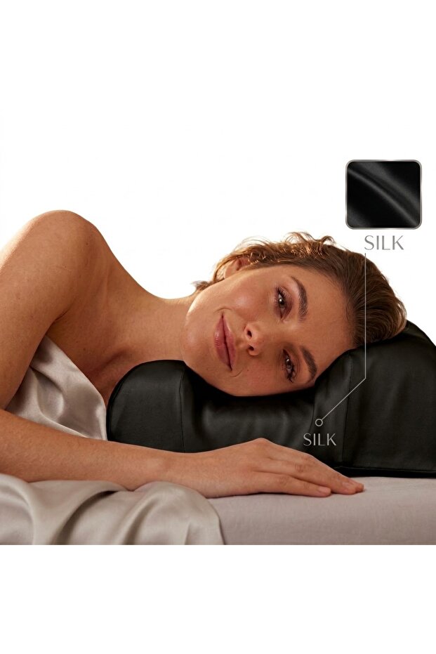 Anti-Wrinkle Beauty Pillow, Memory Foam, Bamboo Lining Skin with 100% Pure Mulberry Silk Cover