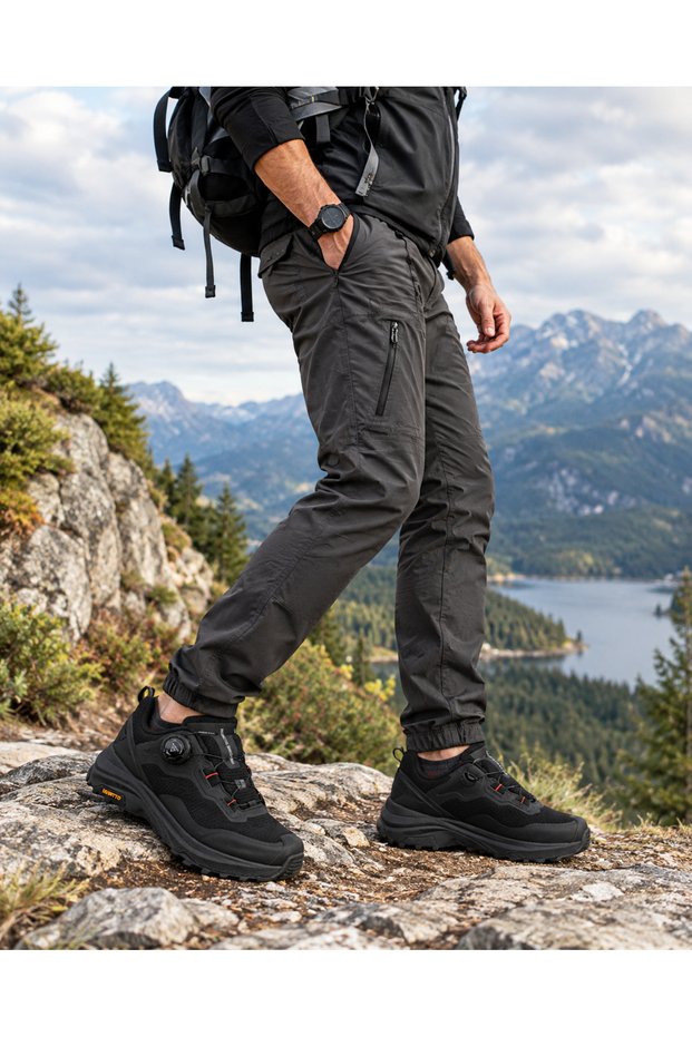 Men's Casual Shoes / Waterproof, Rugged Sole / Walking-Casual / Mechanically Laced / New Season / Black Color / 150970A-1