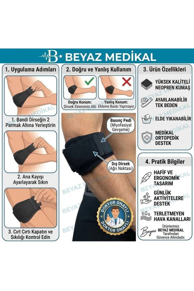 Epicondylitis Bandage Elbow Brace, Sportsman Fitness Tennis Player Golfer Volleyballer Silicone Standard