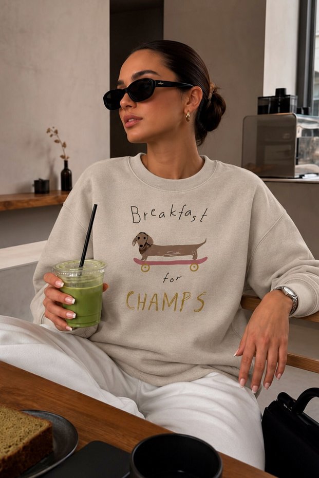 Women's Premium Fabric 3 Thread Raised Printed Sweatshirt