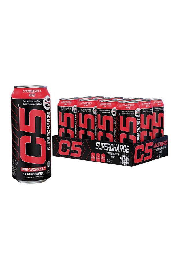 Drink Supercharge Strawberry & Kiwi Pre Workout - Pack of 12