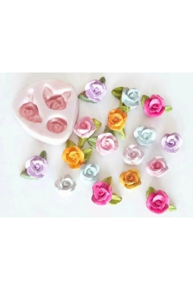 3-Piece Rose Flower Silicone Mold K-1645, Polyester Scented Stone Soap Candle Plaster Mold