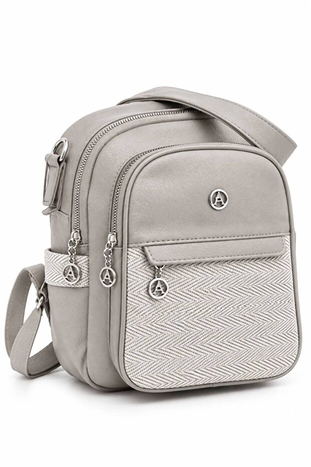 Women's Zipper Detailed Shoulder and Backpack Bag