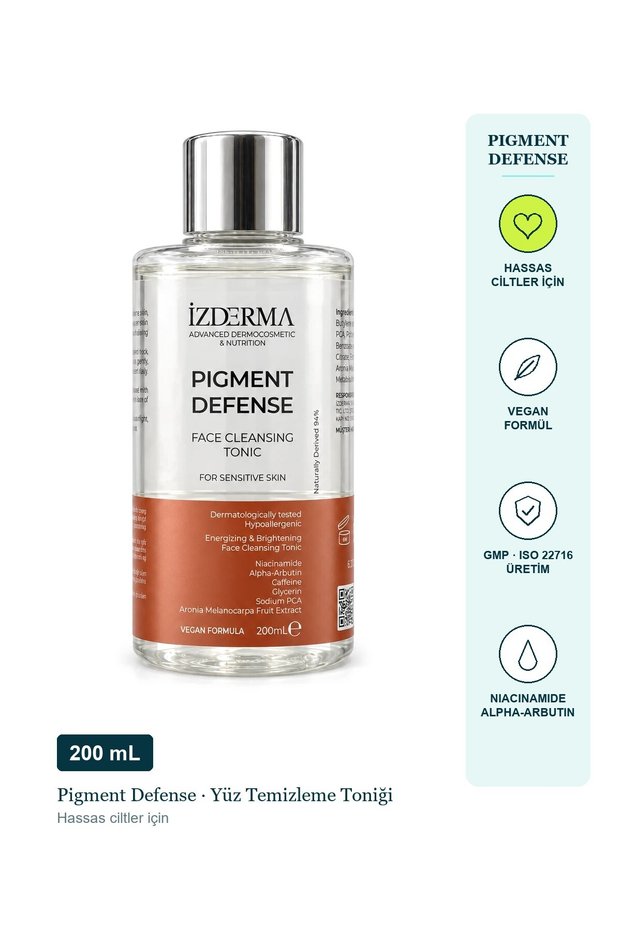 Pigment Defense Facial Cleansing Tonic Brightening Tonic for Sensitive Skin Vegan 200 ml