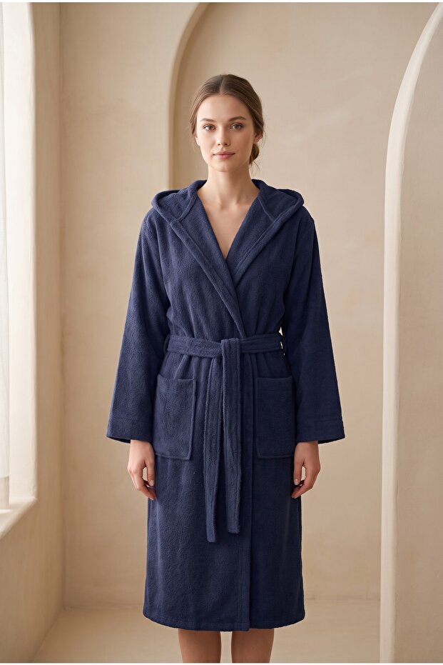 Gonca Premium 100% Cotton Hooded Bathrobe | High Water Absorption and Luxurious Comfort | Quick Drying