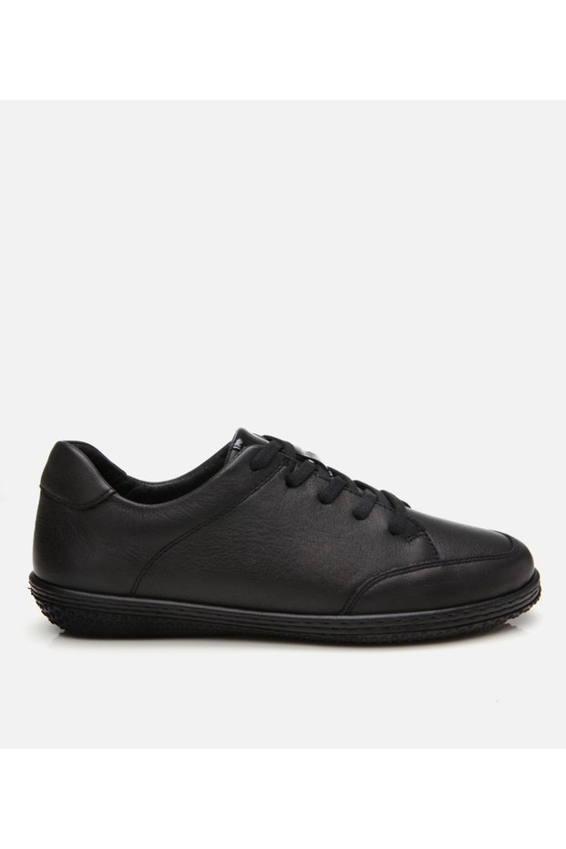 Women's Leather Black Comfort Sports Shoes
