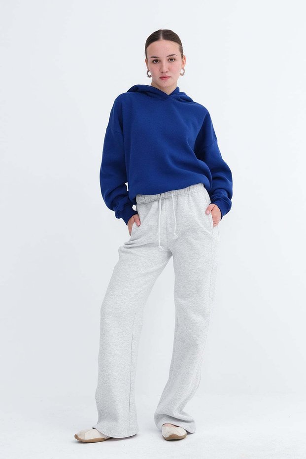 Elastic Waistband Shawl-Style Tracksuit Eşf06043
