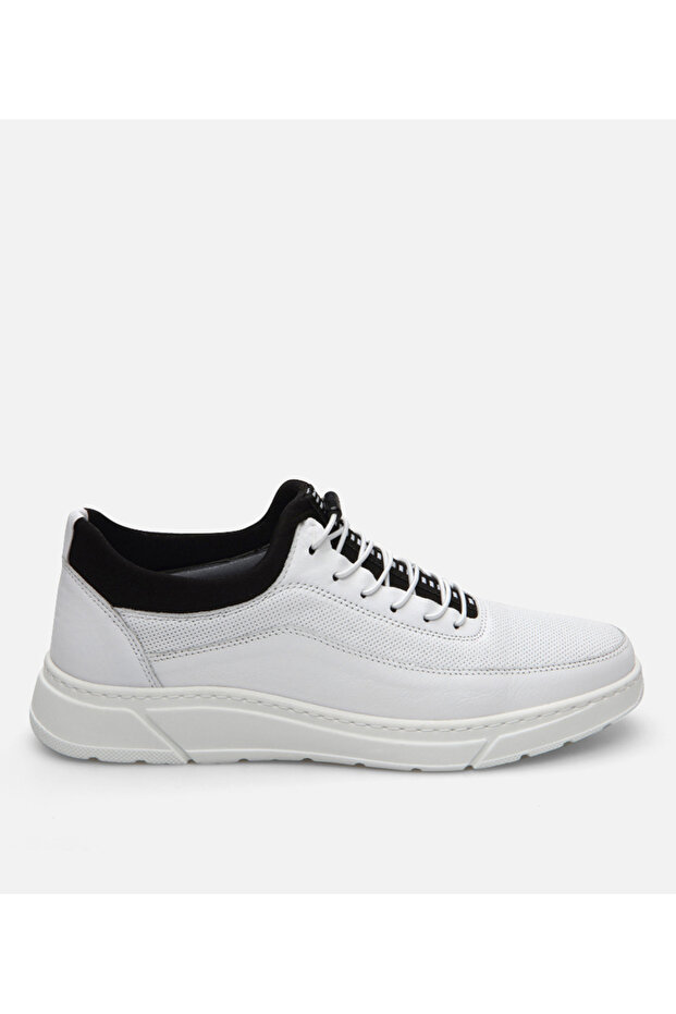 Men's Leather White Sports Shoes