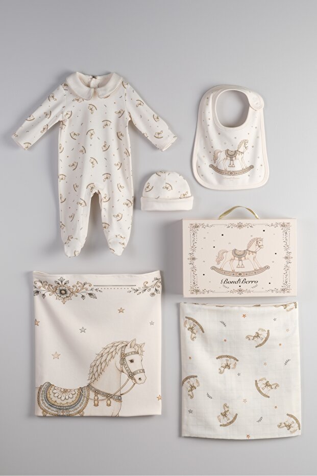 100% Cotton Newborn 5-Piece Hospital Discharge Set (Seesaw)