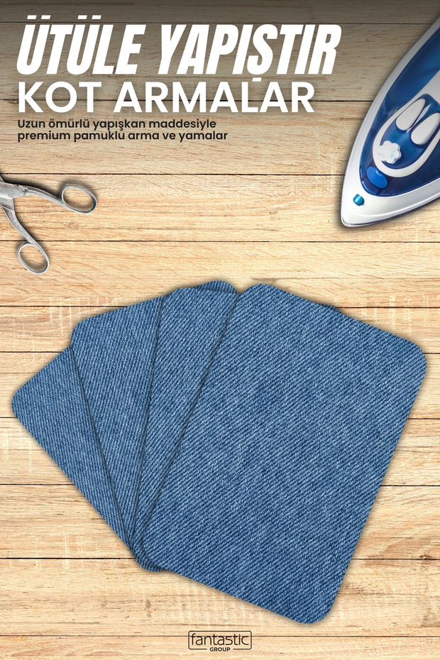 4 Pack Adhesive Jeans Rigging Patch Jeans Patch with Ironing, Repair (Light-Blue) Denim, Jeans