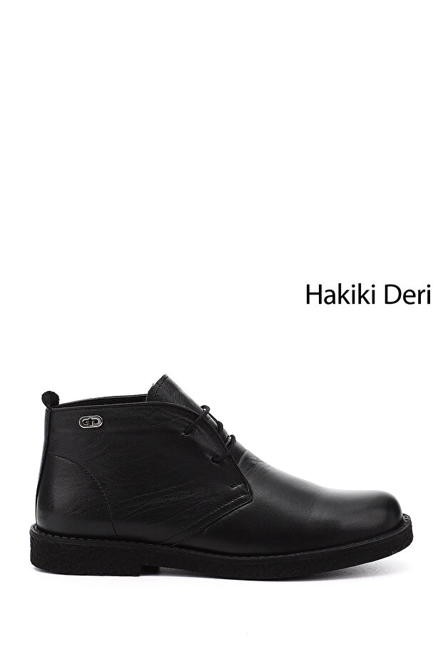 Women's Black Oxford Mold Rubber Sole Genuine Leather Boots